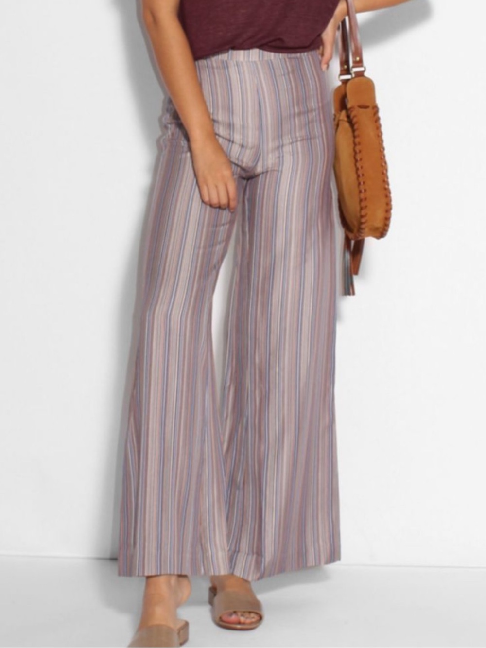 NWT Samsoe Samsoe Elina Wide Leg Striped Trousers - Size Large NEW